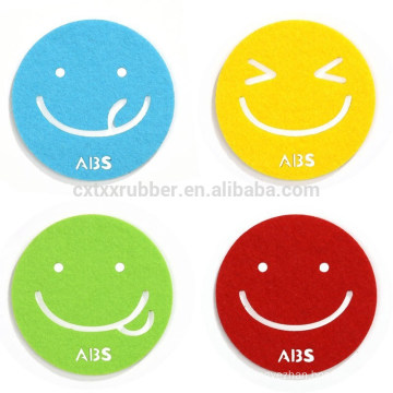 smile face coaster, cute smile glass pad